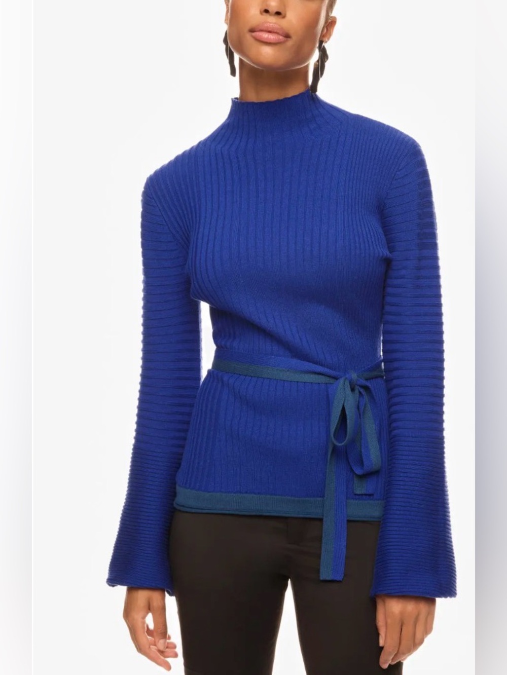 Roksanda Collective Blue Sweater Gold Buttons- Medium
